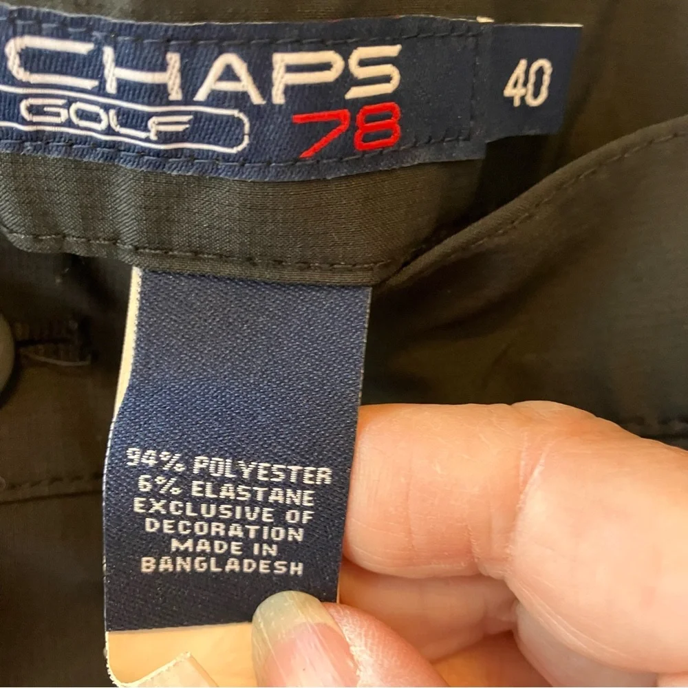 Chaps Golf 78 Men's Black‎ Cargo Shorts with side zipper pockets size 40 - Picture 4 of 10